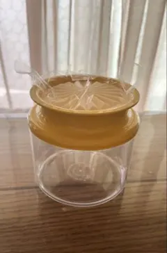 タッパーウェア 食品保存容器 イエロー　黄色　昭和レトロ　ビンテージのサムネイル