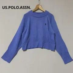 US.POLO.ASSN. ニット　刺繍ロゴ　クルーネック　ショート丈　M