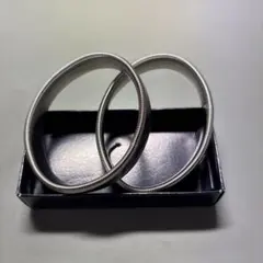 メンズアームバンド　シルバー金属製バングル2個セット