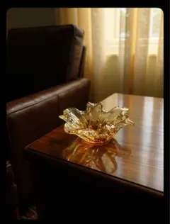 【未使用完美品】新倉晴比古　木精の器　ガラスアート　ステンドグラス　工芸品　角皿 未使用完美品】新倉晴比古 木精の器 ガラスアート ステンド