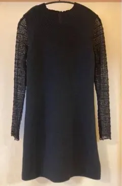 snidel  ニットワンピース　ブラック　レース袖