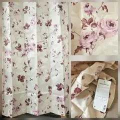 日本製　カーテン　薔薇模様　花柄　横100×縦200　1枚　タグ付きのサムネイル