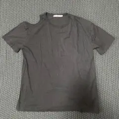 肩出しデザイン グレー Tシャツ
