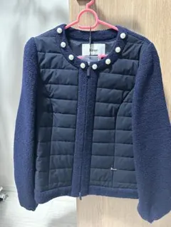 美品♡Rene ルネ パールとフード付き ジップアップ ダウンジャケット　綺麗め 美品♡Rene ルネ パールとフード付き ジップアップ ダウン