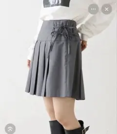 w closet サイドレースアップ プリーツスカート グレーのサムネイル