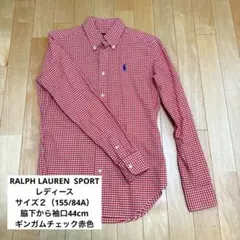Ralph Lauren SPORT レディース 赤色ギンガムチェックシャツ