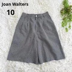 Joan Walters◆チェック柄キュロット(10)白黒　カジュアルコーデ