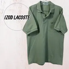 IZOD LACOSTE ポロシャツ 半袖 胸ポケット 緑 L