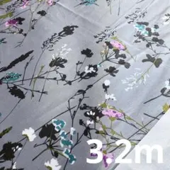 アパレル採用　コットンローン生地　花柄　グレー