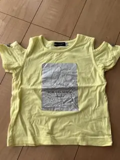 べべ　イエロー カットアウトスリーブ Tシャツ　110