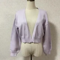 GRL/ラベンダー 厚手ニットカーディガン オープンフロント Free