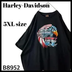 【超BIG 5XL】00s USA製 ハーレーダビッドソン Tシャツ イーグル