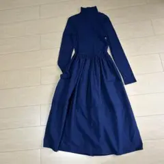 ZARAザラハイネックワンピースネイビー
