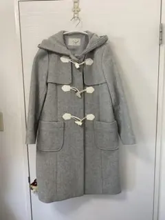 グレー ダッフルコート フード付き