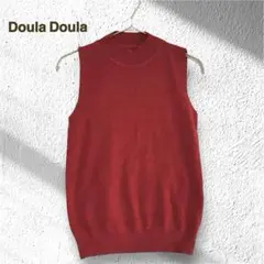 ドゥーラドゥーラ Doula Doula ノースリーブ ニット 赤 リブ⁠ 上品のサムネイル