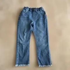 BREEZE フリンジ裾 デニムパンツ 9分丈　120サイズ