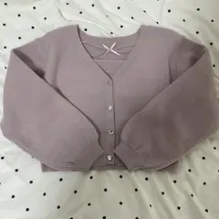 ラベンダー Vネック カーディガン