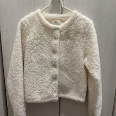 組曲KUMIKYOKUアイボリー ファー カーディガン　140-150cm