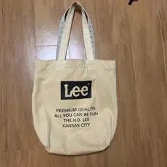 Lee ロゴ入り ベージュ トートバッグ