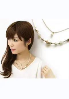 【新品未使用】ネックレス コットンパール ２連