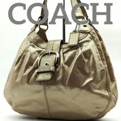 美品 COACH ショルダーバッグ ホーボー ソーホー レザー ゴールド