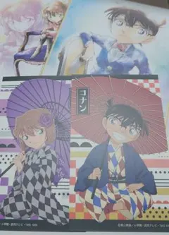 名探偵コナン コ哀セット 傘 着物 ステッカー クリアファイル 色紙