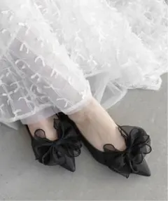 RANDA 2WAY リボンラメフラットパンプス　箱付き新品未使用