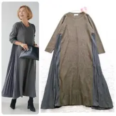 【美品】PLUS OTO.HA サイドプリーツニットワンピース
