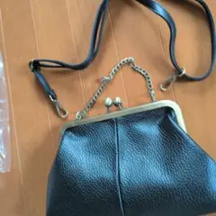 がま口ショルダーバッグ ブラック