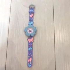【新品未使用】蝶モチーフ 紫色 シリコン腕時計　子供　キッズ　女の子