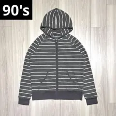 90s OLD UNIQLO border zip-up hoodie y2k