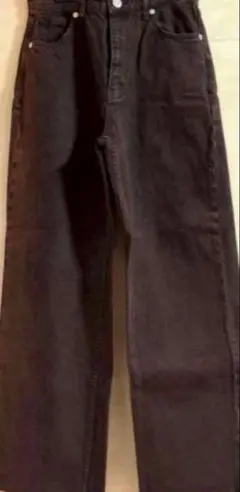 ZARA ハイウエストワイドストレートデニム 34