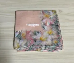 renoma ピンク花柄ハンカチ
