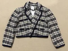 sandro ノーカラーチェックジャケット 美品のサムネイル