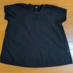 無印良品　強撚ボイルフレンチスリーブブラウス　ブラック Sサイズ