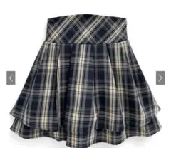 GRL インパン裏地付ティアードチェック ミニスカート dk1290