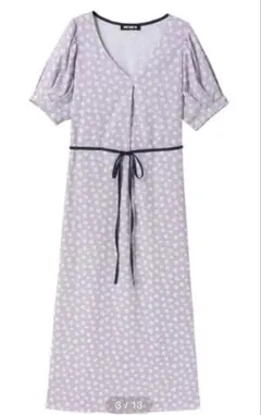 【新品未使用】タグ付き マリークワント ワンピース 花柄 すみれ柄 パープル