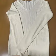 so close アイボリー リブ編み Vネックセーター