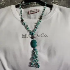 お値下げしました～大きめターコイズ &ビーズネックレス
