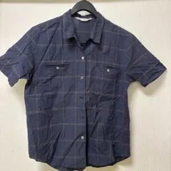 Burberry ネイビー チェック 半袖シャツ