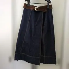 ZARA ダークブルーデニム ロングスカート XL