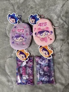 しなこちゃん 475 しなクマ 刺繍ポーチ クリアマルチケース 4点セット