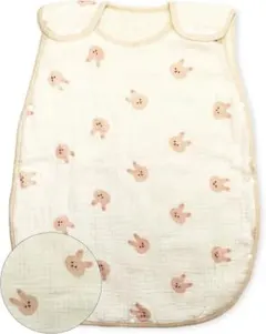 ️⭕️おくるみ【着るタイプ・スリーパー】うさぎ柄 コットン100％ 洗濯機洗い可