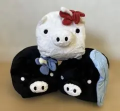 【レア・平成レトロ】バンビーナ ぶた ぬいぐるみ とんさま カラフル 5点セット レア・平成レトロ】バンビーナ ぶた ぬいぐるみ とんさま カラフル 5点