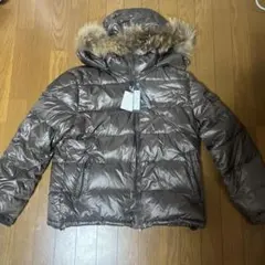 ブラウン キルティング ダウンジャケット