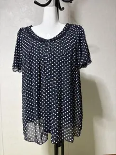 grove ドット柄シャツ ネイビーのサムネイル