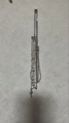 シルバー パール クロスチャーム ネックレス