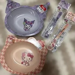 サンリオダイカット深皿のんびりタイム デザートスプーンハローキティ クロミ