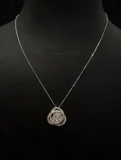 K18WG 天然ダイヤモンド ネックレス 0.750ct