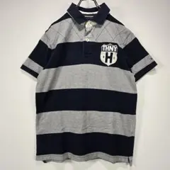 TOMMY HILFIGER　ポロシャツ　ラガーシャツ　L　ボーダー　古着コーデ